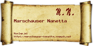 Marschauser Nanetta névjegykártya